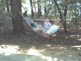 Rachel and daddy relaxing in the hammock.